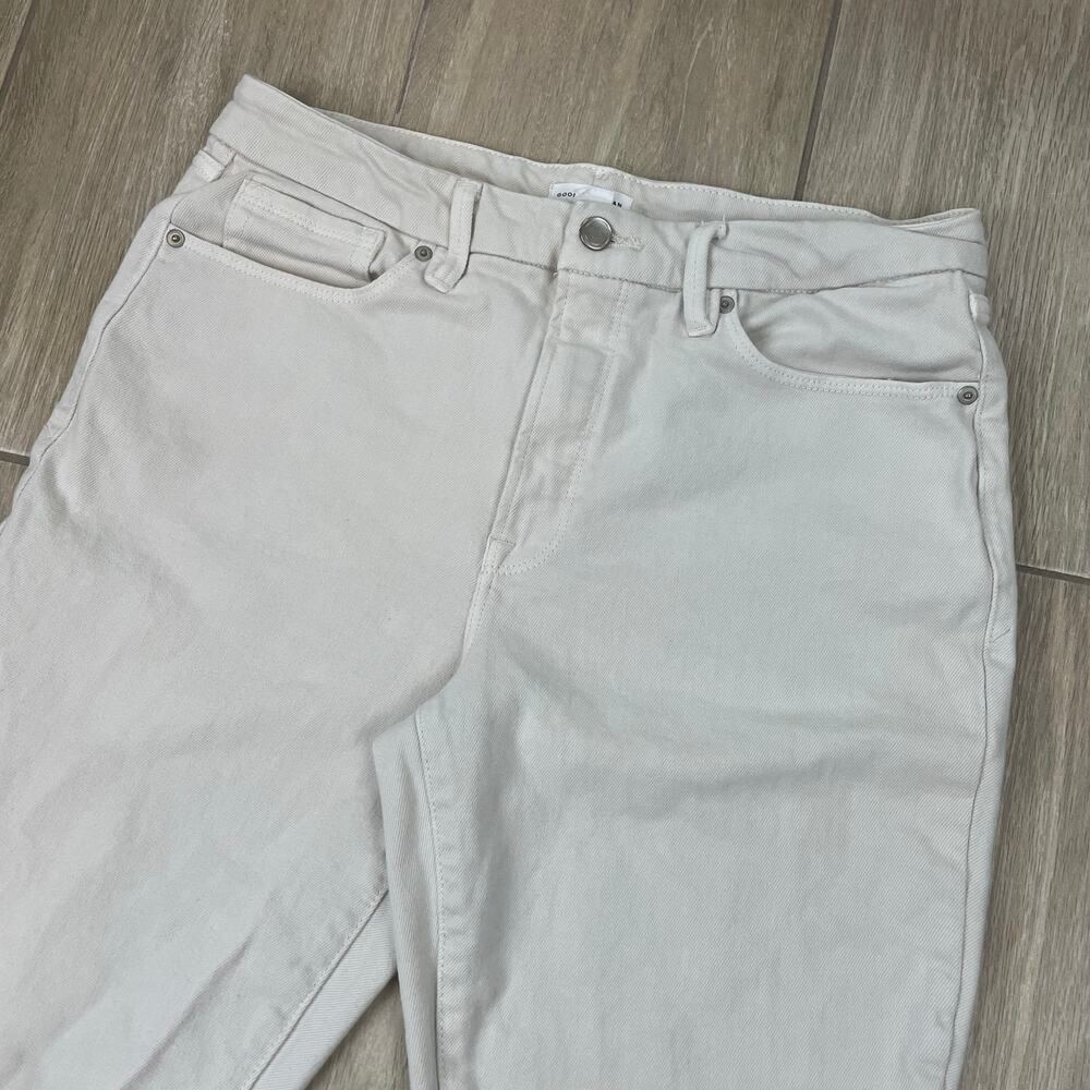 Good American Good Curve Cropped Jeans Women's 12/31 Ivory High Rise Straight - Picture 8 of 8
